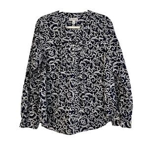 Kim Rogers Women’s Medium Navy Floral Blouse